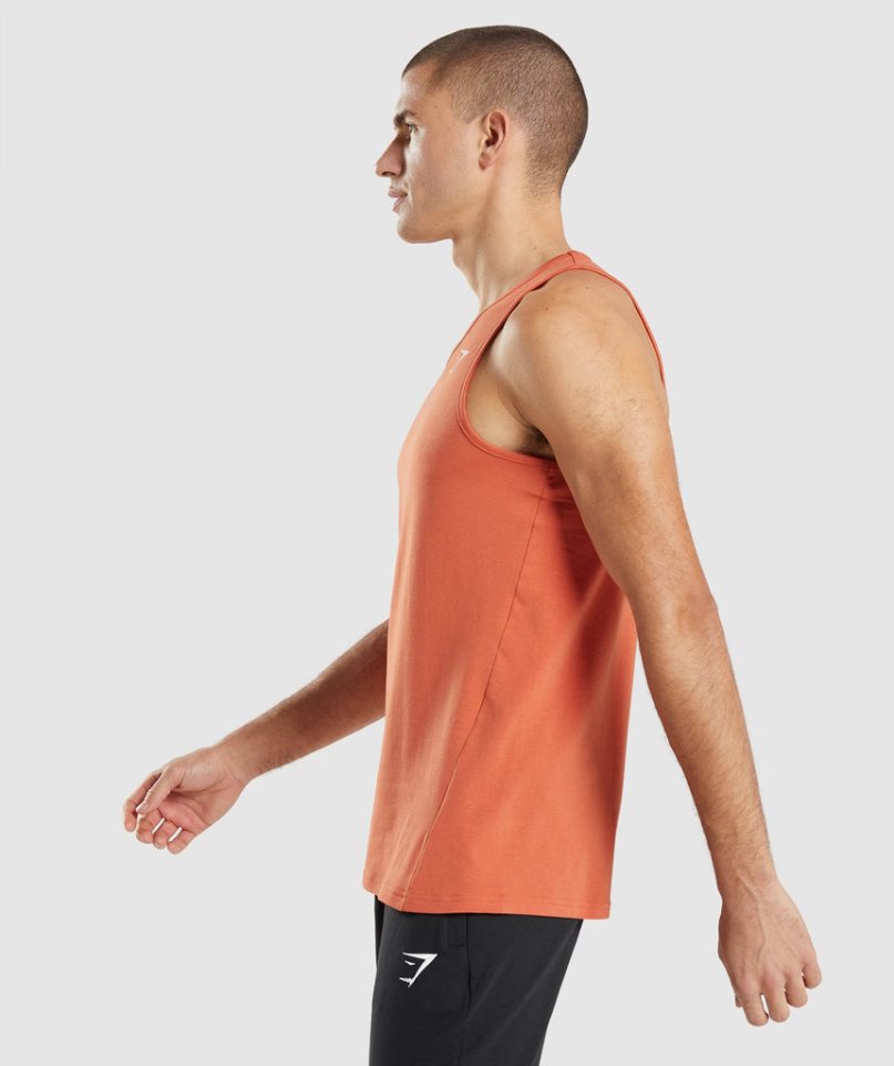 Men's Gymshark Critical Tanks Orange | NZ 1LHKZJ